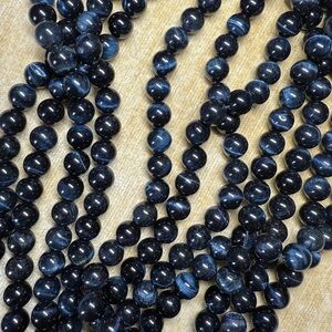 2 - 15” strands Natural Blue Tigers Eye 10mm gemstones round beads natural
